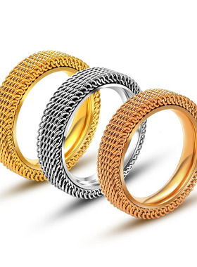 Ring titanium steel jewelry mens and womens three color cl