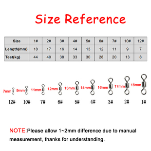 100Pcs Black 8 Shape Rolling swivel Fishing Swivel Snap Hook