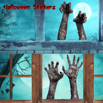 Ghost Hand Decals Halloween Fright Mural Removable PVC