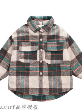 极速Boys Plush shirt long sleeve winter 2021 new style fore