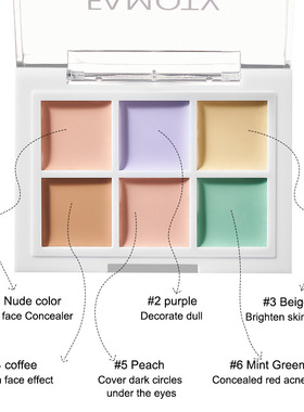 Six-color Concealer Long-lasting Waterproof Repair Palette
