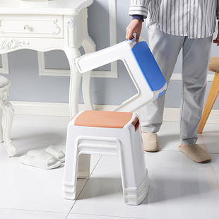 塑料小凳子家用矮凳儿童板凳可叠放方凳成人客厅茶几浴室洗澡登子
