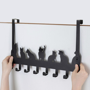 八连挂门后挂钩浴室免打孔强力粘钩置物架门后背式无痕挂衣架衣帽