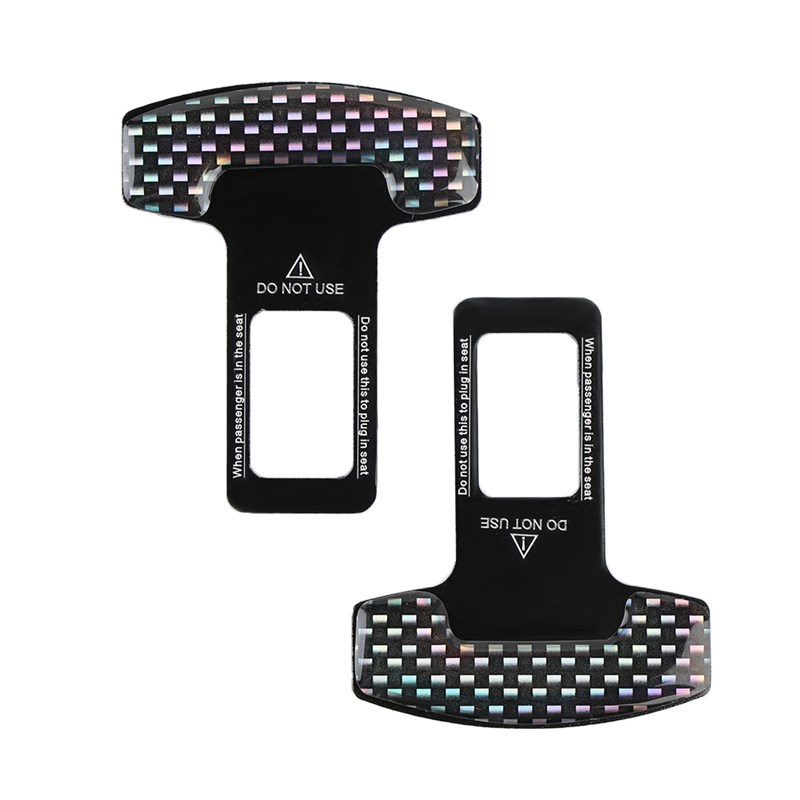 2PC niversal Carbon Fiber Car Safety Seat Belt Buckle Alarm