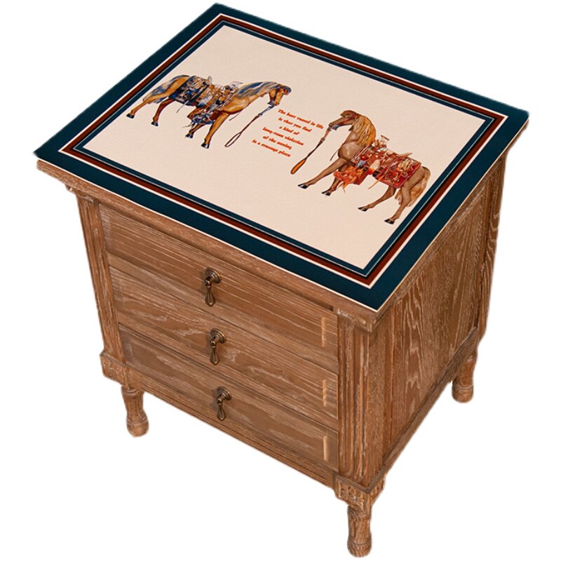 皮革床头柜盖布轻奢欧式防水桌垫防烫梳妆台台面垫防尘盖巾桌布