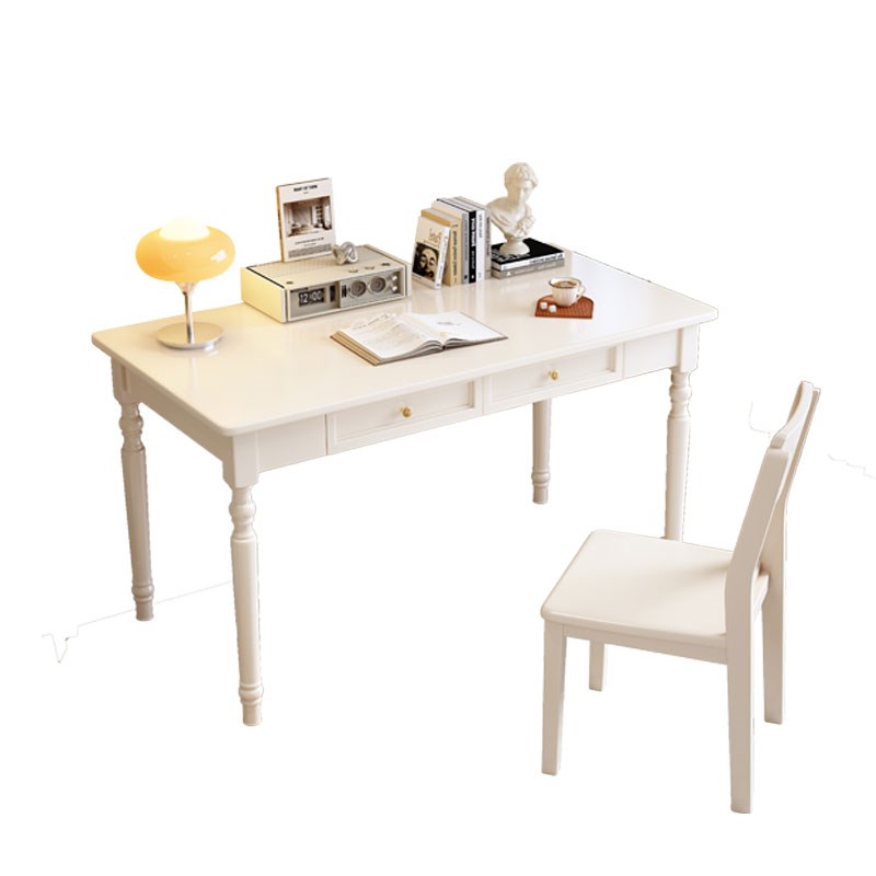 实木书桌学生家用学习桌卧室美式办公桌工作台现代简约台式电脑桌