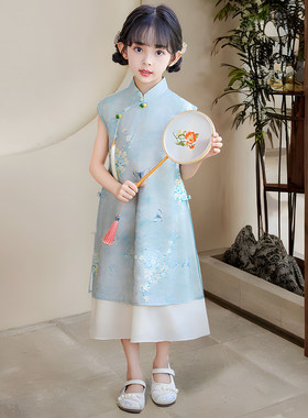 好货民族服装中国风女装幼儿园毕业演出舞蹈服夏季新款汉服女童旗