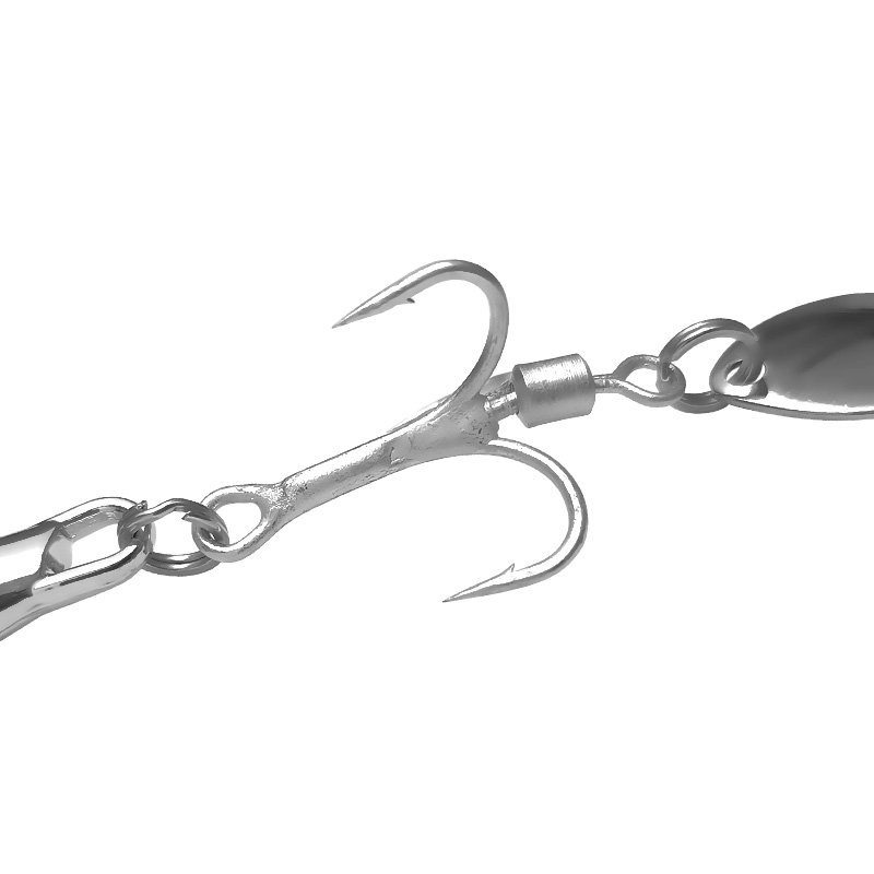 镜面电镀铁板路亚饵长款多旋转亮片快抽鲅鱼仿生饵钓翘嘴鲈鱼假饵