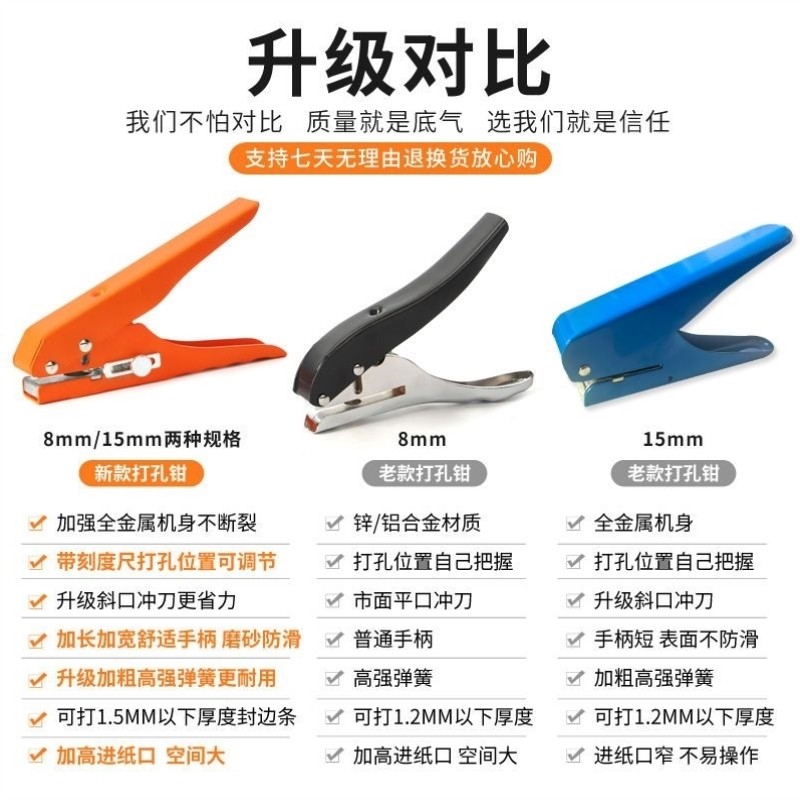 15mm封边条打孔钳三合一生态板PVC螺丝木工8mm冲孔器螺丝孔遮盖器