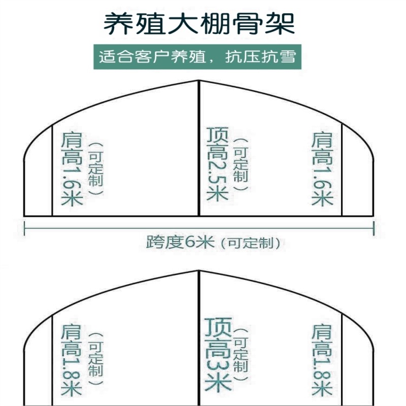 大棚骨架钢管养鹅猪舍定制花房养羊搭建猪圈防冻棚架种菜易搭养鸡