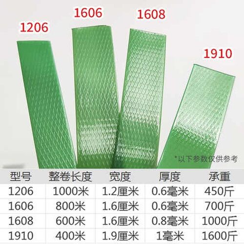 好货pet塑钢打包带塑料捆绑带绿色1608手工用包装带打包扣编织条