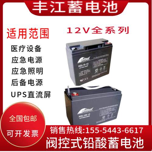 丰江蓄电池DC115-12/HGL/12V4A7A10A12A18A24A38A40A55A65AH100AH