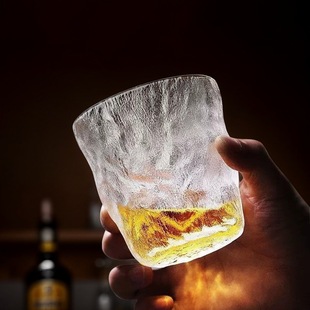 简约冰川杯洋酒杯子玻璃杯啤酒杯小礼品水杯家用果汁杯 高颜值日式