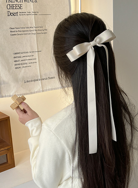 超长飘带蝴蝶结发夹女2025新款高级感后脑勺弹簧夹发卡顶夹头饰