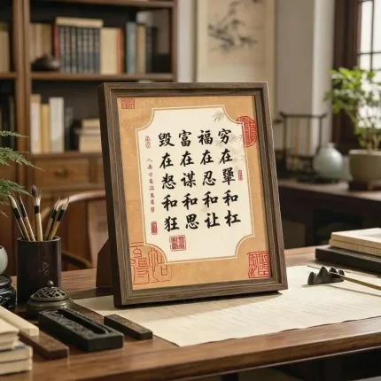 福在忍和让大尺寸相框实木画框客厅茶室办公室书房摆件书法字画