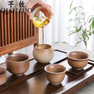 半手工围炉煮茶品茗杯家用 粗陶茶器主人杯喝茶杯陶瓷杯中式
