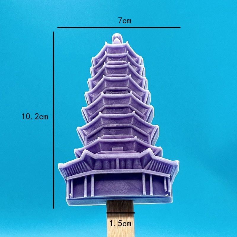 冰棒模具盒文创景区建筑国潮宫殿阁楼H硅胶古建筑冰激凌模型冰模