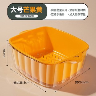 轻奢风沥水篮家用厨房洗r菜筐洗水果双层加厚透明洗菜盆果蔬收纳