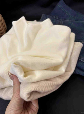 秋冬小立领奶fufu软糯打底针织衫大码胖mm女毛衣韩版简约内搭上衣