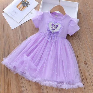 洋气飞袖 女孩巨好看裙子2026新款 连衣裙 薄款 库洛米女童公主裙夏季