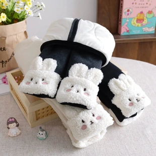 女宝宝一条过冬夹棉裤子外穿女婴儿冬款女童超厚蚕丝棉打底裤保暖