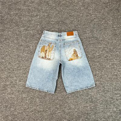 Derschutze yasmin V3 jorts blue updated fit刺绣牛仔裤五分裤