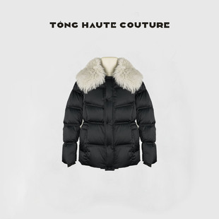 冬季新国标90白鹅绒拼接绵羊毛毛领百搭时尚鹅绒服 YW685