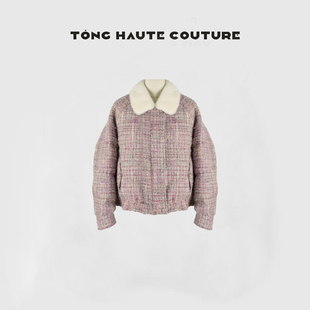 【镜眠】冬季新国标90白鹅绒+羊毛拼接水貂时尚鹅绒服 YW773