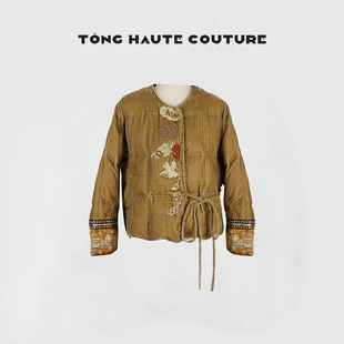 冬季新国标90白鹅绒拼接100桑蚕丝醋酸时尚鹅绒服 YW713