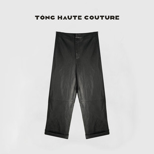 YK085 烟罗 25年定制面料轻奢高级感百搭时尚 皮裤