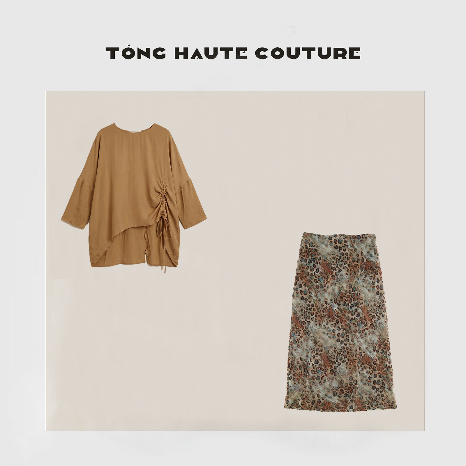 【杏花】新款夏季薄款轻奢风时尚百搭长袖套装 YY26375