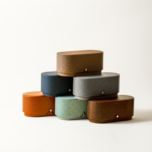 高级皮革收纳包简约大气中古风茶具快客杯收纳包易便携户外专用