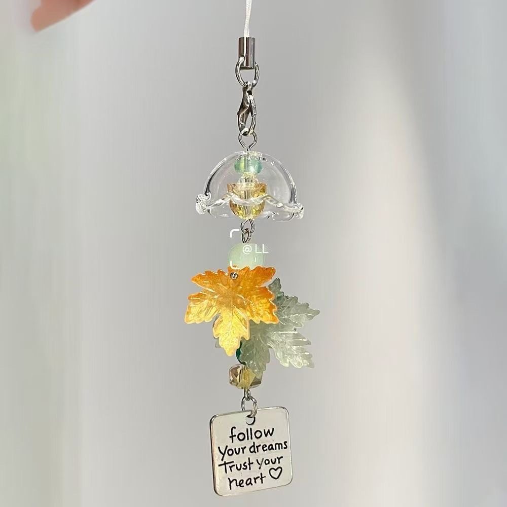 ins高颜值枫叶ccd风铃手机链挂件包包相机钥匙扣挂绳挂饰百搭简约