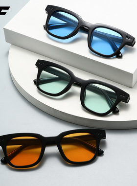 新款时尚方形小框墨镜男女同款韩版网红防紫外线复古太阳眼镜