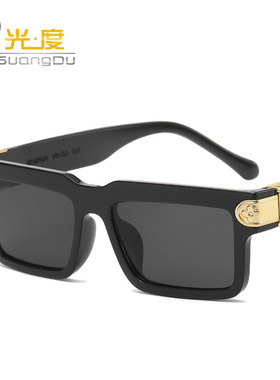 花朵金属配件方形眼镜个性太阳眼镜 欧美时尚太阳镜韩版潮流墨镜