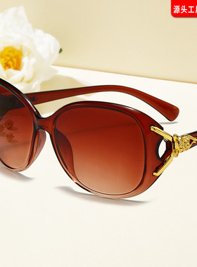 欧美时尚狐狸头太阳眼镜百搭茶色防紫外线高级感网红防晒墨镜