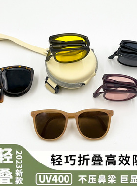 折叠偏光墨镜女夏防紫外线网红太阳镜轻便弹簧腿太阳眼镜