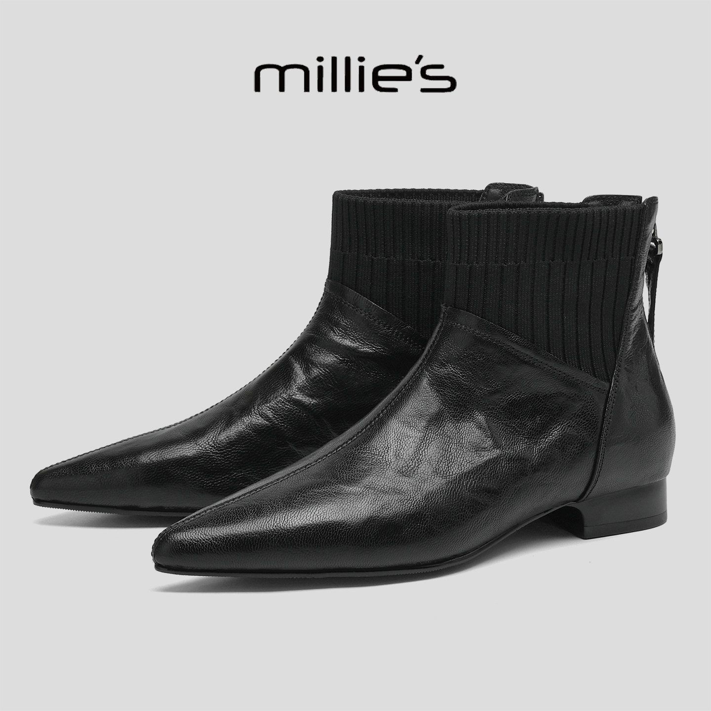 MILLIE'S/妙丽真皮切尔西靴