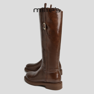 厚底圆头粗跟优雅公主裙骑士靴冬季 妙丽2025新款 高筒Q MILLIE