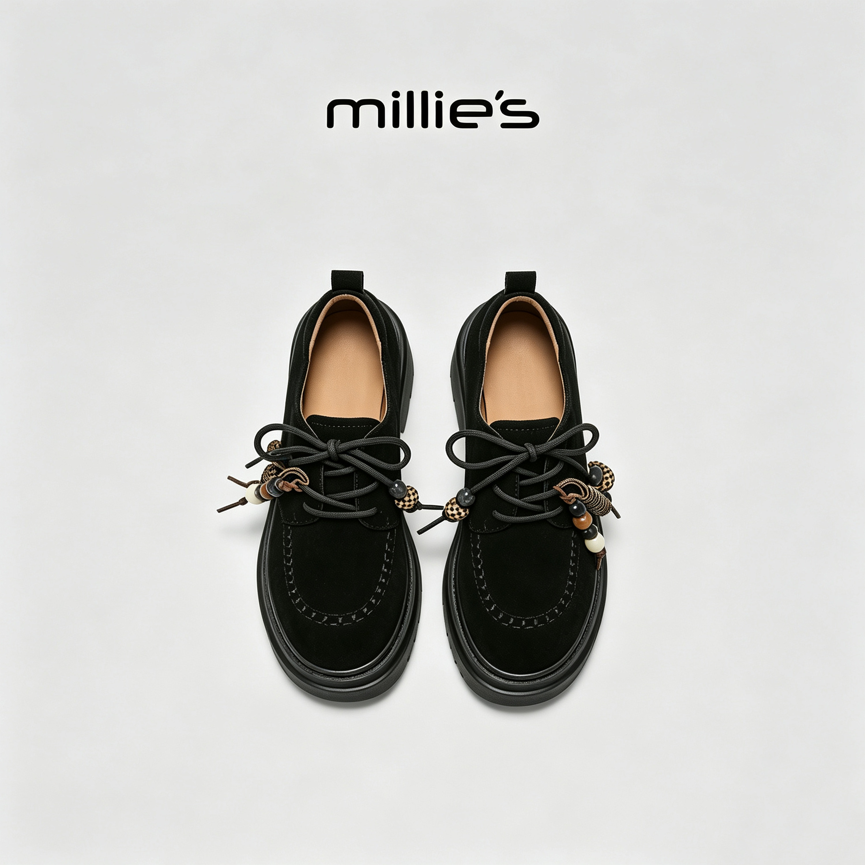 MILLIE'S/妙丽真皮德训鞋