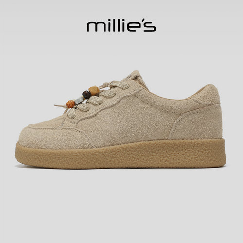 MILLIE'S/妙丽真皮德训鞋女