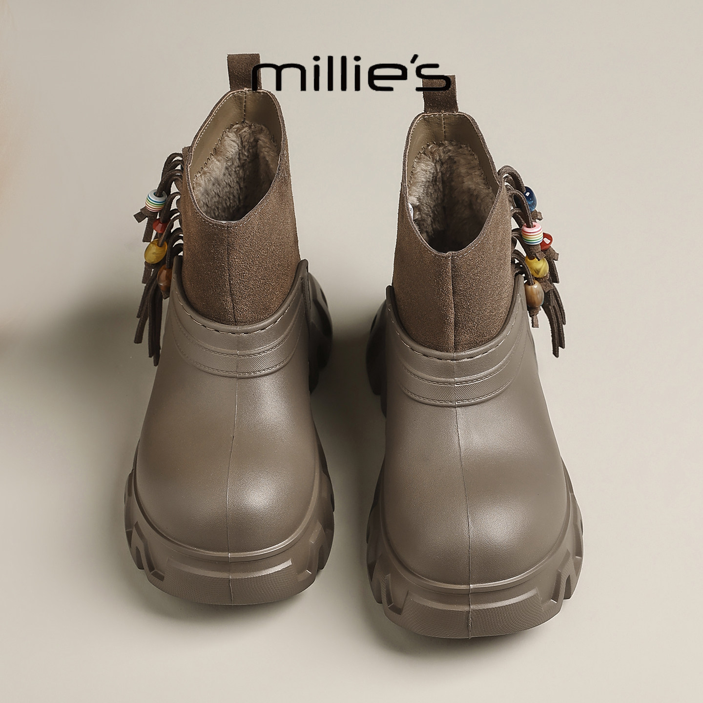 MILLIE'S/妙丽真皮厚底时尚女靴