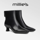 妙丽尖头方跟短靴 洋气牛皮舒适通勤切尔西女靴 MILLIE 秋冬季