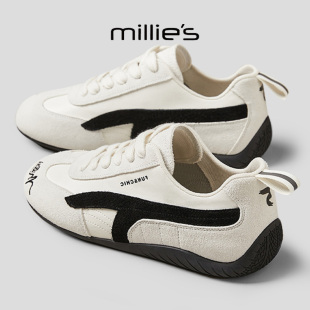 女百搭学生休闲阿甘鞋 MILLIE 复古德训鞋 妙丽2025新款 子