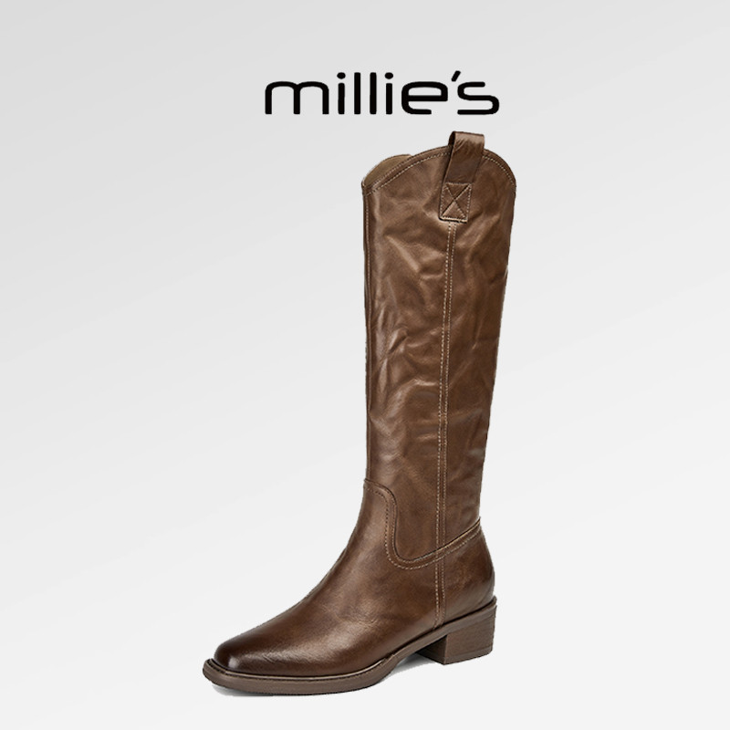 顺丰包邮2024新款手抓皱褶牛皮靴