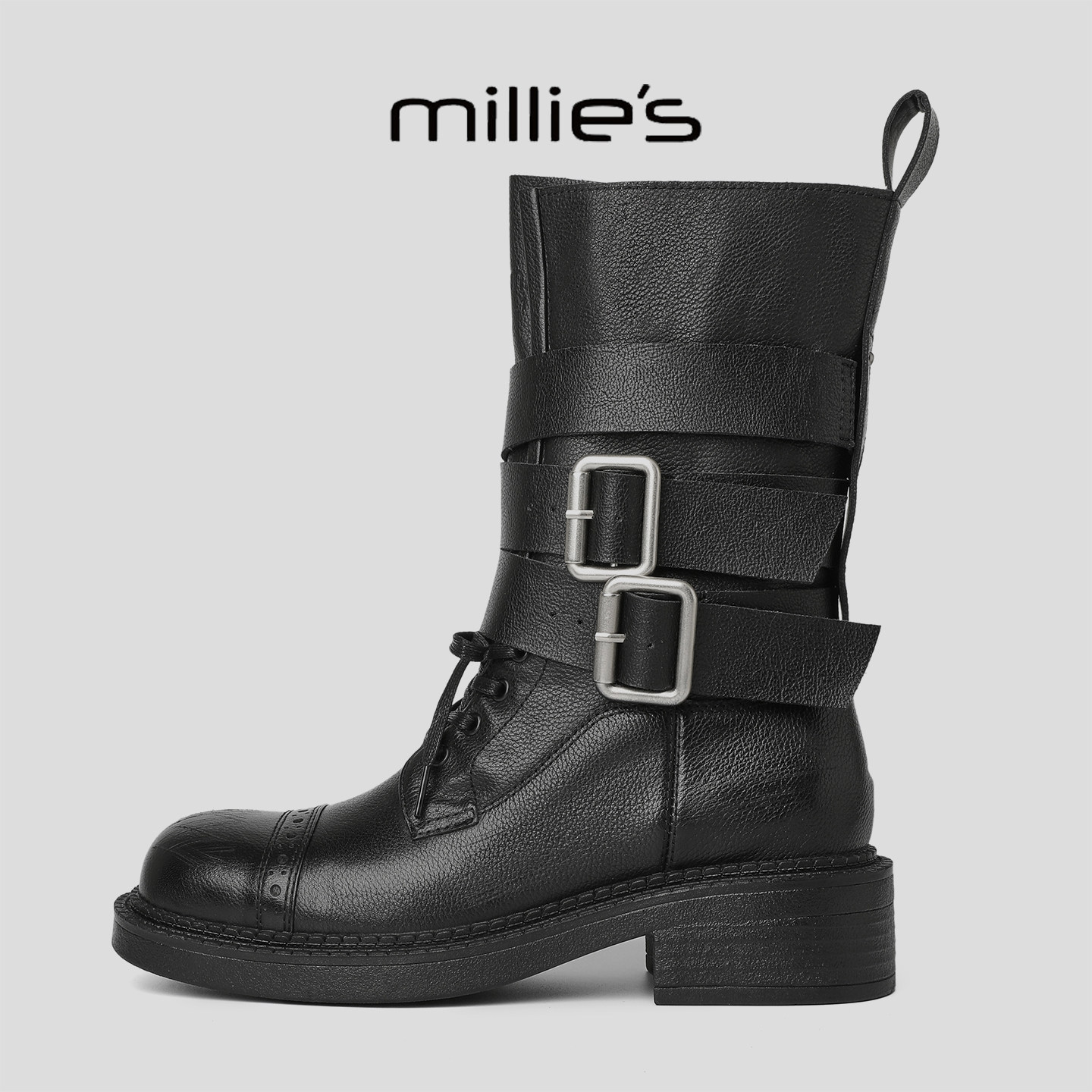 MILLIE'S/妙丽复古英伦风休闲靴