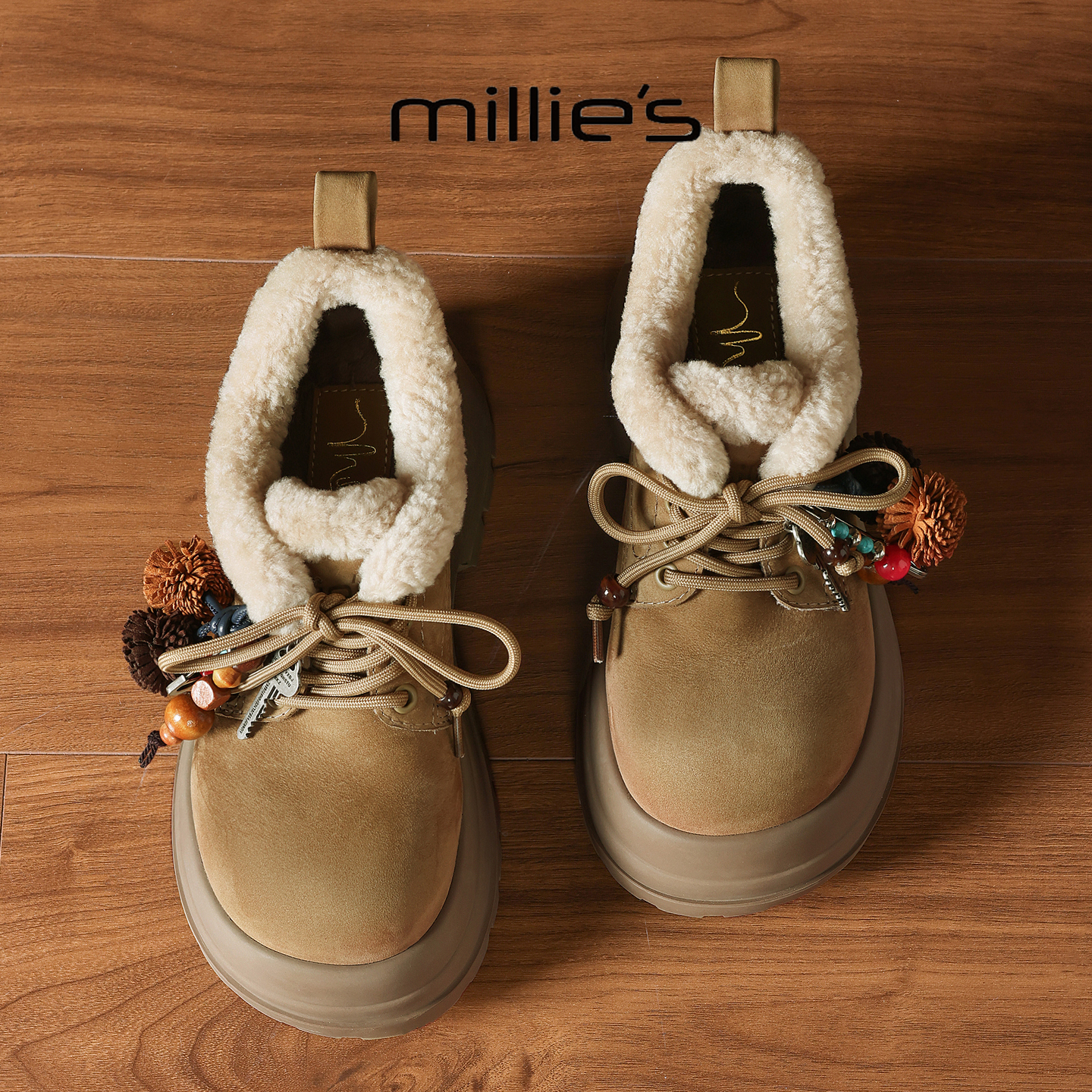 顺丰包邮妙丽加绒保暖博肯女鞋