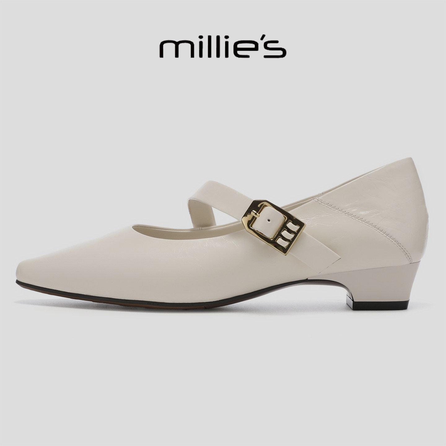 MILLIE'S/妙丽优雅轻熟风尖头玛丽珍鞋女一字扣带低跟通勤单鞋,女鞋,时尚芭蕾鞋,淘宝优惠券,粉丝福利购,淘宝优惠卷