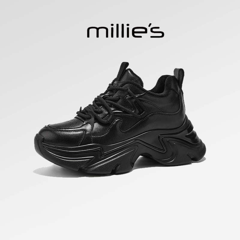 2024新款圆头轻便增高炸街小黑鞋