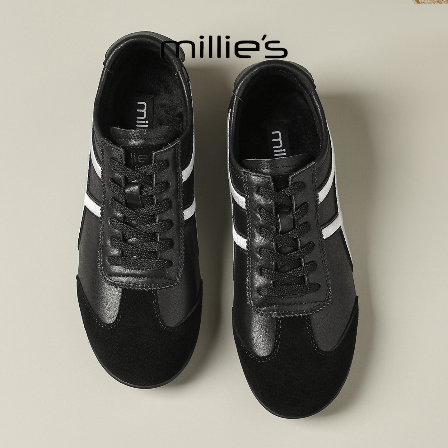 MILLIE'S/妙丽2025新款时尚百搭舒适小众休闲鞋英伦风厚底德训鞋,女鞋,德训鞋,淘宝优惠券,粉丝福利购,淘宝优惠卷